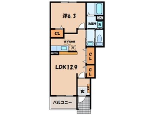 徳永東 徒歩1分 1階の物件間取画像